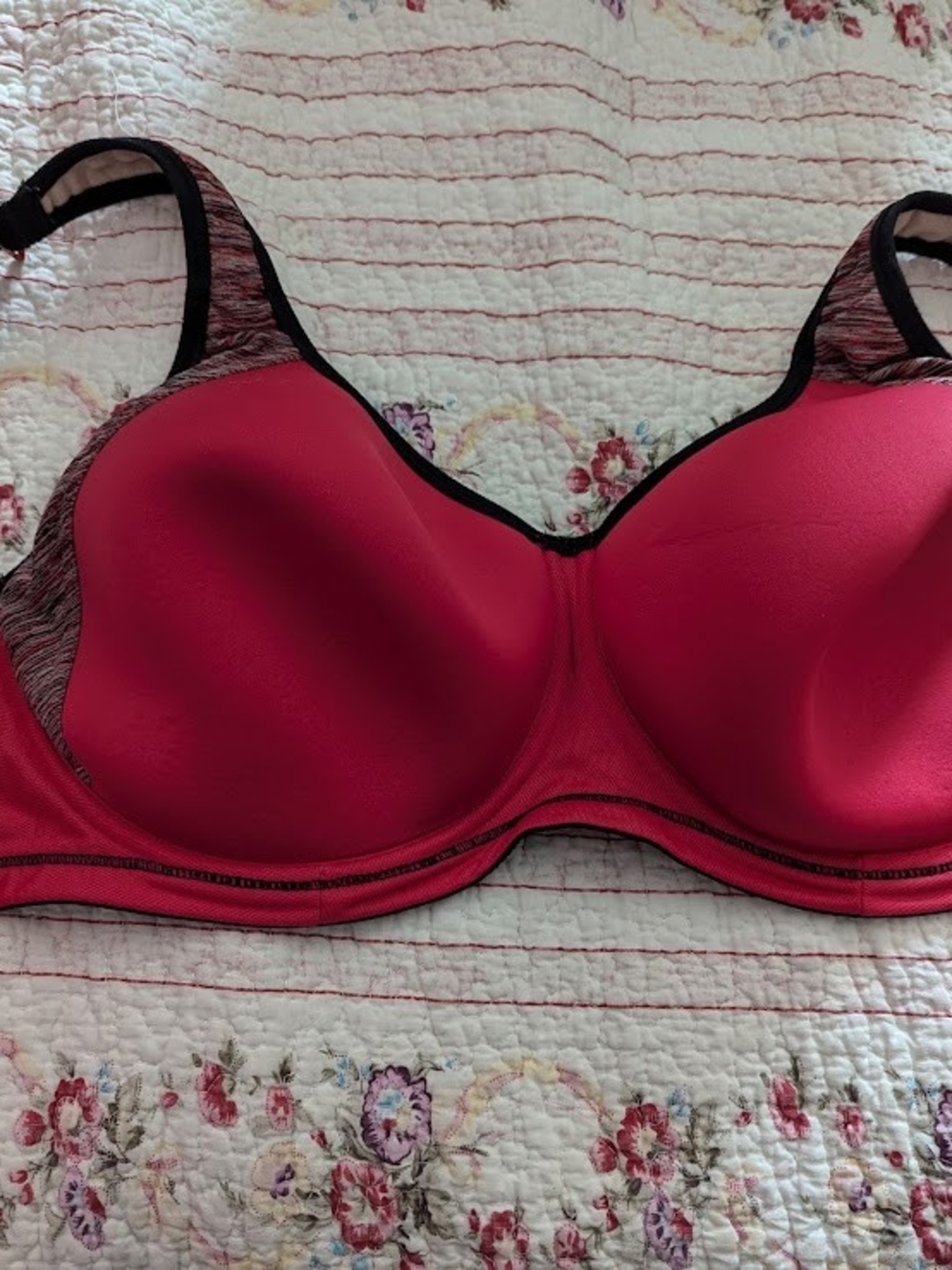 30J Freya Red and Black Sports Bra